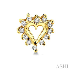 1/4 ctw Round Cut Diamond Heart Earrings in 14K Yellow Gold