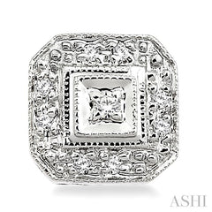 1/10 ctw Single Cut Diamond Vintage Earrings in 14K White Gold