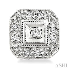 1/10 ctw Single Cut Diamond Vintage Earrings in 10K White Gold