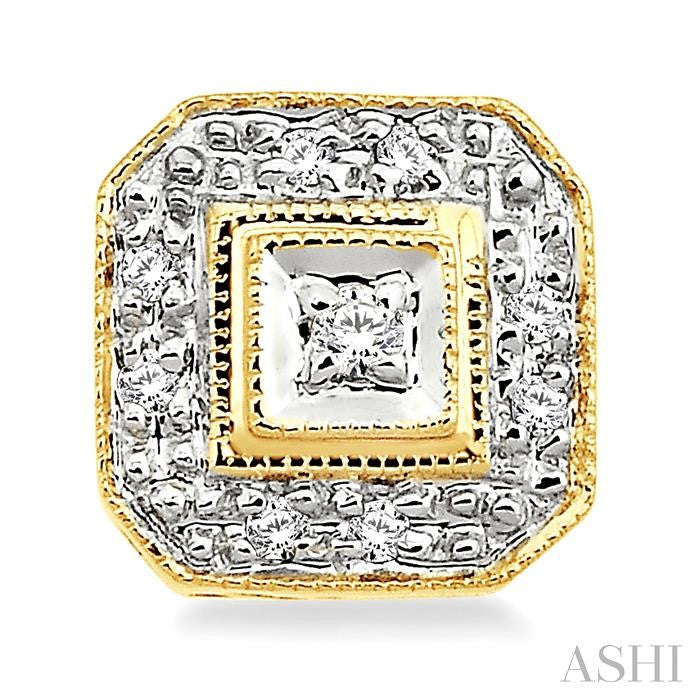1/10 ctw Single Cut Diamond Vintage Earrings in 10K Yellow Gold