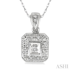 1/20 Ctw Round Cut Diamond Vintage Pendant in 14K White Gold with Chain