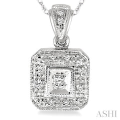 1/20 Ctw Round Cut Diamond Vintage Pendant in 10K White Gold with Chain