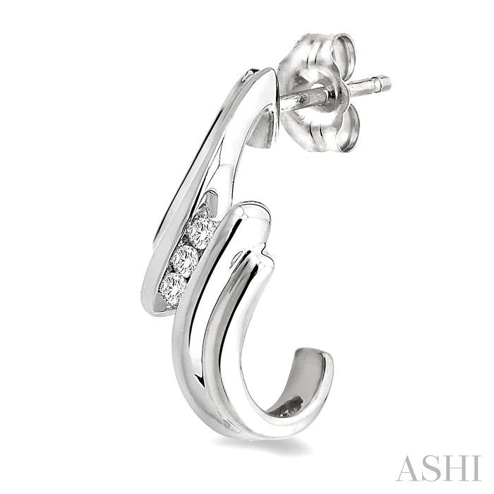 1/10 ctw Round Cut Diamond Earrings in 10K White Gold