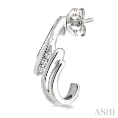 1/10 ctw Round Cut Diamond Earrings in 10K White Gold