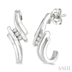 1/10 Ctw Round Cut Diamond Earrings in 10K White Gold