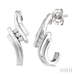 1/10 ctw Round Cut Diamond Earrings in 10K White Gold
