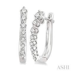 1/2 Ctw Journey Hoop Earrings in 14K White Gold