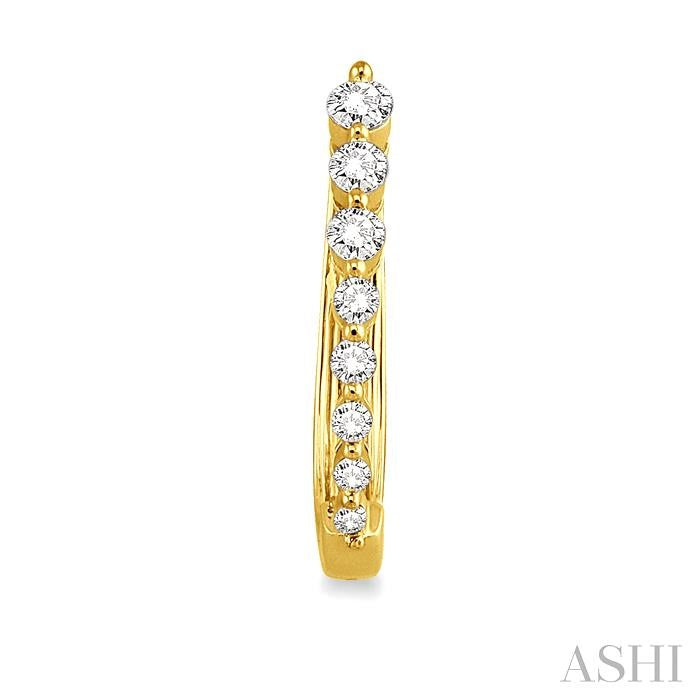 1/2 ctw Journey Hoop Earrings in 14K Yellow Gold
