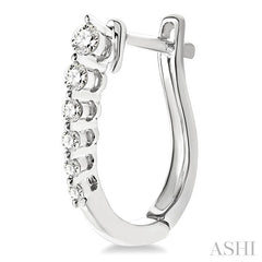 1/4 Ctw Journey Hoop Earrings in 14K White Gold