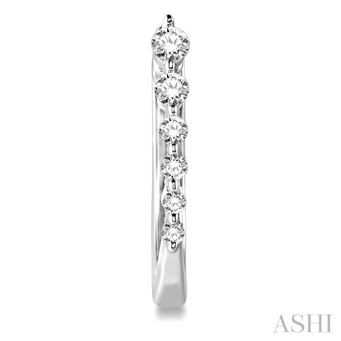 1/4 Ctw Journey Hoop Earrings in 14K White Gold