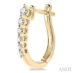 1/4 ctw Journey Hoop Earrings in 14K Yellow Gold