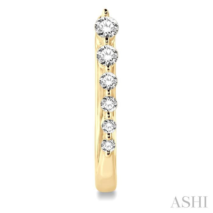 1/4 ctw Journey Hoop Earrings in 14K Yellow Gold