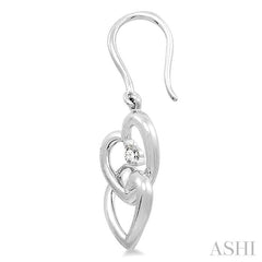 1/10 ctw Round Cut Diamond Earrings in 14K White Gold