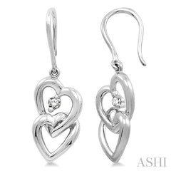 1/10 ctw Round Cut Diamond Earrings in 14K White Gold