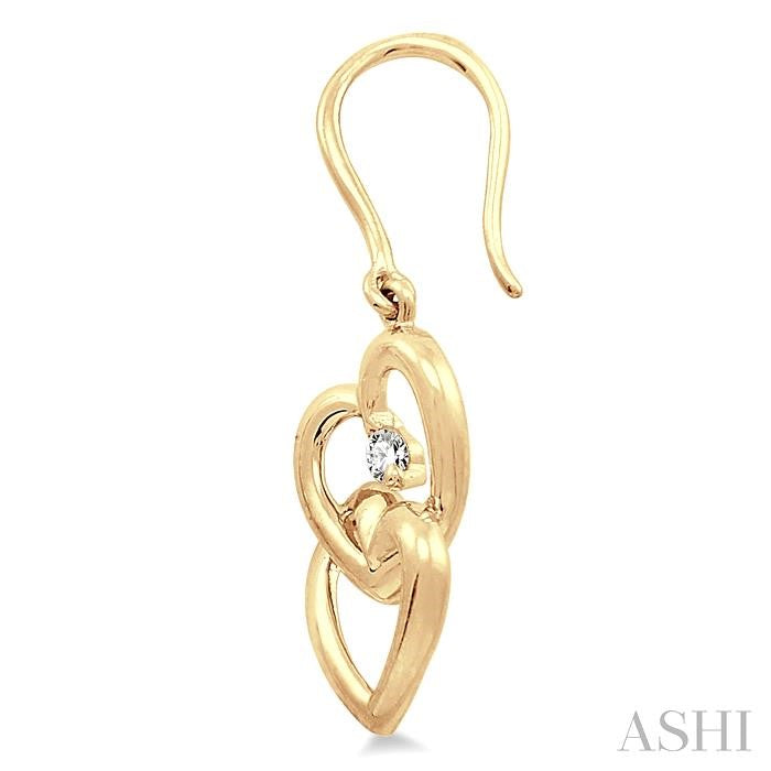 1/10 Ctw Round Cut Diamond Earrings in 14K Yellow Gold