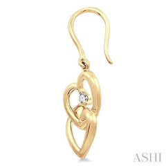 1/10 Ctw Round Cut Diamond Earrings in 14K Yellow Gold