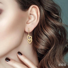 1/10 Ctw Round Cut Diamond Earrings in 14K Yellow Gold