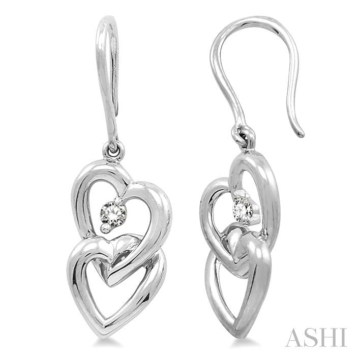1/10 ctw Round Cut Diamond Earrings in 10K White Gold