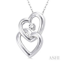 1/20 ctw Round Cut Diamond Pendant in 10K White Gold with Chain