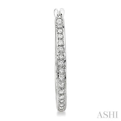 1/2 ctw Round Cut Diamond Hoop Earrings in 14K White Gold