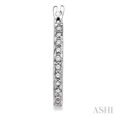 1/4 ctw Round Cut Diamond Hoop Earrings in 14K White Gold