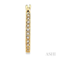 1/4 ctw Round Cut Diamond Hoop Earrings in 14K Yellow Gold