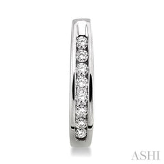 1/4 ctw Round Cut Diamond Hoop Earrings in 14K White Gold