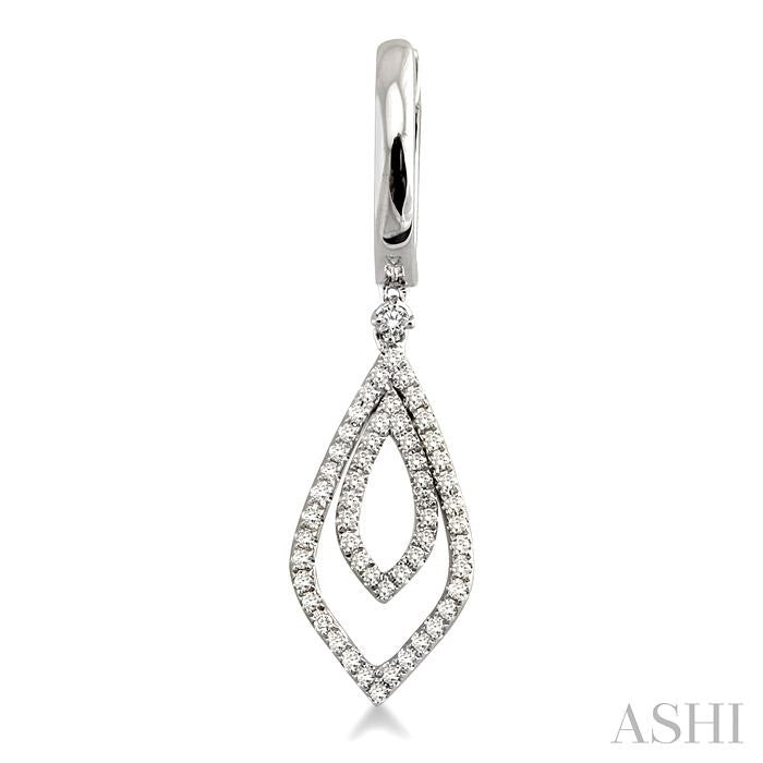 1/2 ctw Round Cut Diamond Dangle Earrings in 14K White Gold