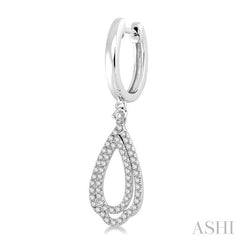 1/2 Ctw Round Cut Diamond Tear Drop Earrings in 14K White Gold