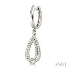 1/2 ctw Round Cut Diamond Tear Drop Earrings in 14K White Gold
