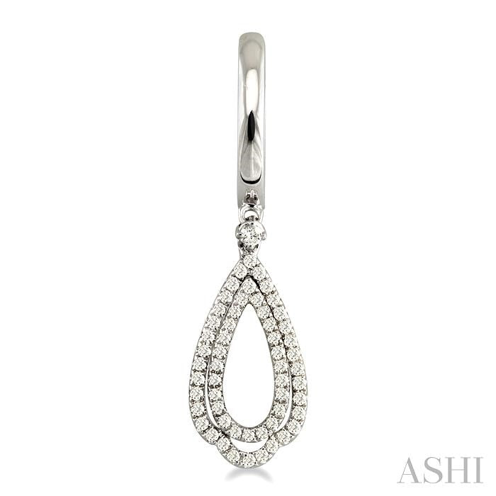 1/2 ctw Round Cut Diamond Tear Drop Earrings in 14K White Gold