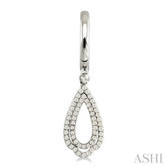 1/2 ctw Round Cut Diamond Tear Drop Earrings in 14K White Gold