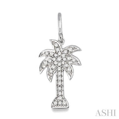 1/2 ctw Round Cut Diamond Palm Tree Earrings in 14K White Gold