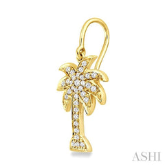 1/2 ctw Round Cut Diamond Palm Tree Earrings in 14K Yellow Gold