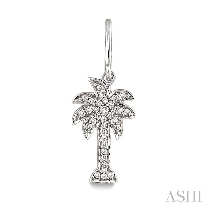 1/4 ctw Palm Tree Single Cut Diamond Earrings in 14K White Gold