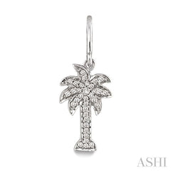 1/4 ctw Palm Tree Single Cut Diamond Earrings in 14K White Gold