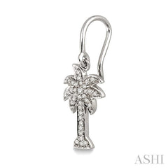 1/4 ctw Palm Tree Single Cut Diamond Earrings in 10K White Gold
