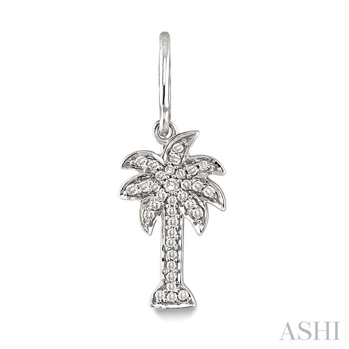1/4 ctw Palm Tree Single Cut Diamond Earrings in 10K White Gold