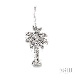 1/4 ctw Palm Tree Single Cut Diamond Earrings in 10K White Gold