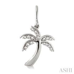 1/4 Ctw Palm Tree Round Cut Diamond Earrings in 10K White Gold