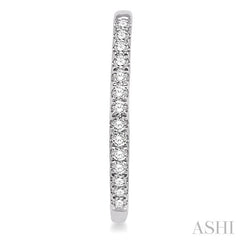 1/4 ctw Round Cut Diamond Hoop Earrings in 14K White Gold