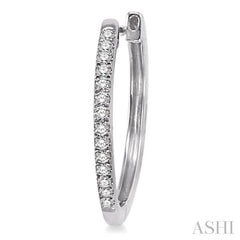 1/4 ctw Round Cut Diamond Hoop Earrings in 10K White Gold