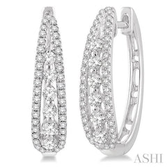 5/8 ctw Round Cut Diamond Earrings in 14K White Gold