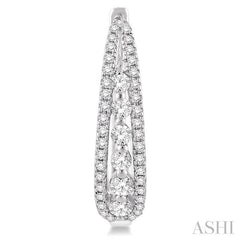5/8 ctw Round Cut Diamond Earrings in 14K White Gold