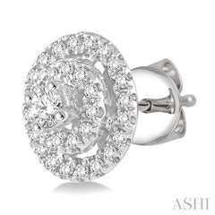 1/3 ctw Round Cut Diamond Fashion Earrings in 14K White Gold