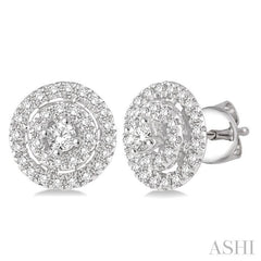1/3 ctw Round Cut Diamond Fashion Earrings in 14K White Gold
