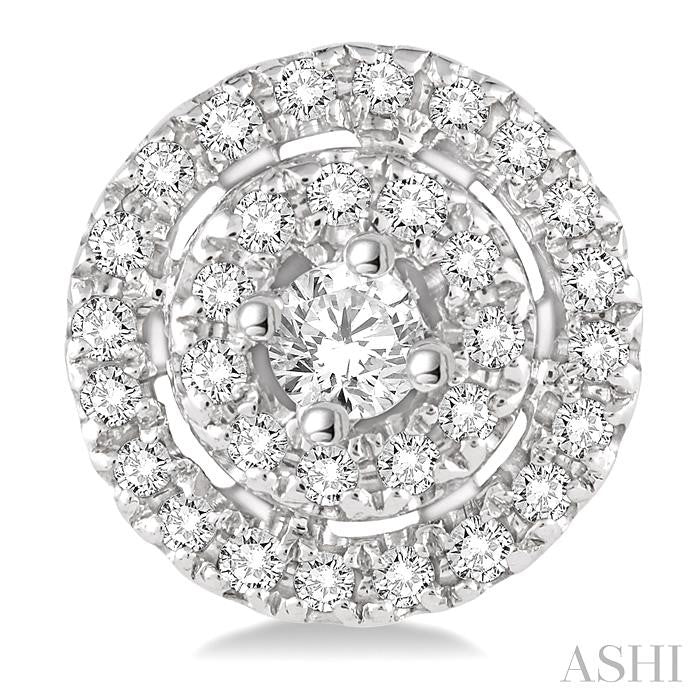 1/3 ctw Round Cut Diamond Fashion Earrings in 14K White Gold