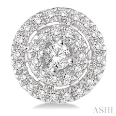 1/3 ctw Round Cut Diamond Fashion Earrings in 14K White Gold