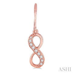 1/6 Ctw Round Cut Diamond Infinity Petite Earrings in 14K Rose Gold