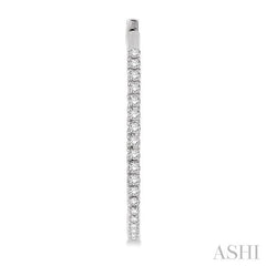 1 ctw Round cut Diamond Hoop Earrings in 14K White Gold